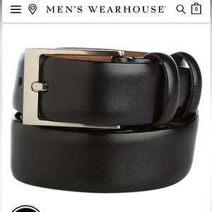 Cognac Double Loop Leather Dress Belt